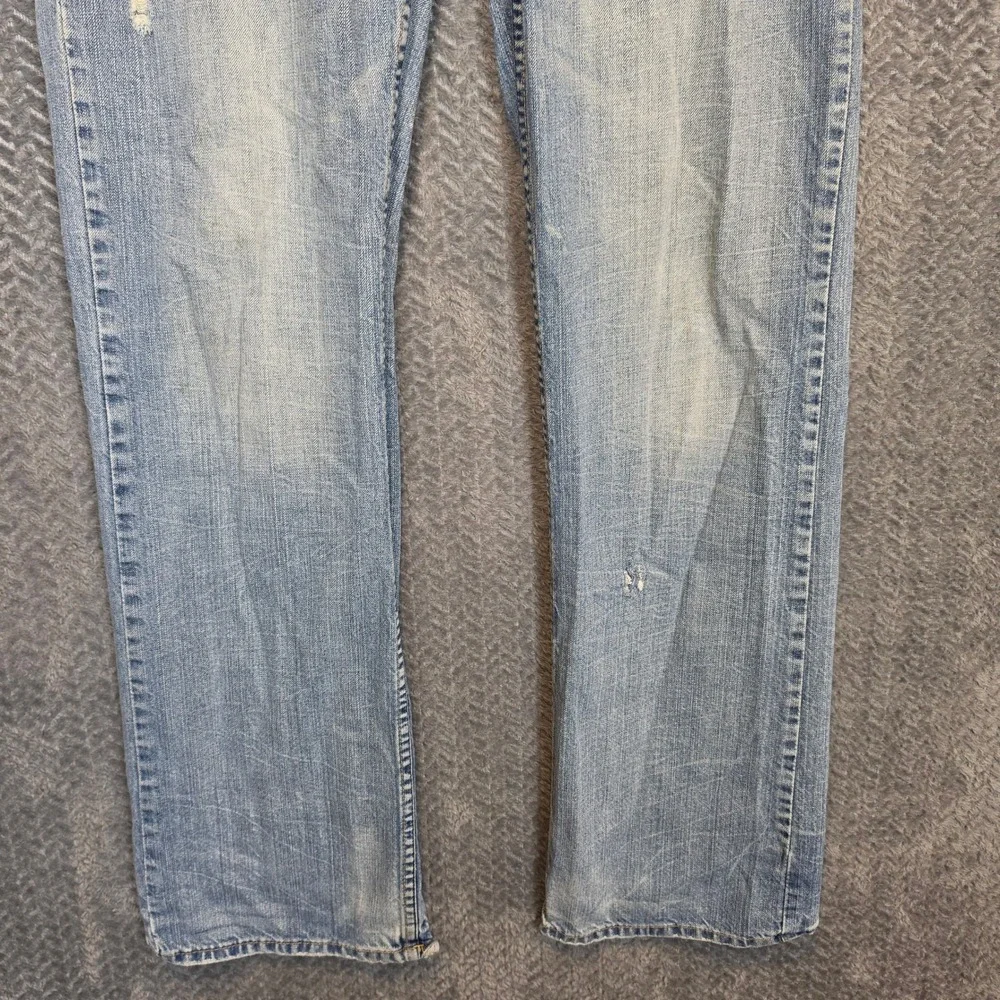 American Eagle Low Rise Bootcut Jeans Mens 32x34 Light Wash Distressed Cotton